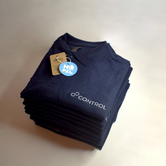 Polo majica kratkih rukava s kragnom, vez motiva ili teksta po želji, tamno plava