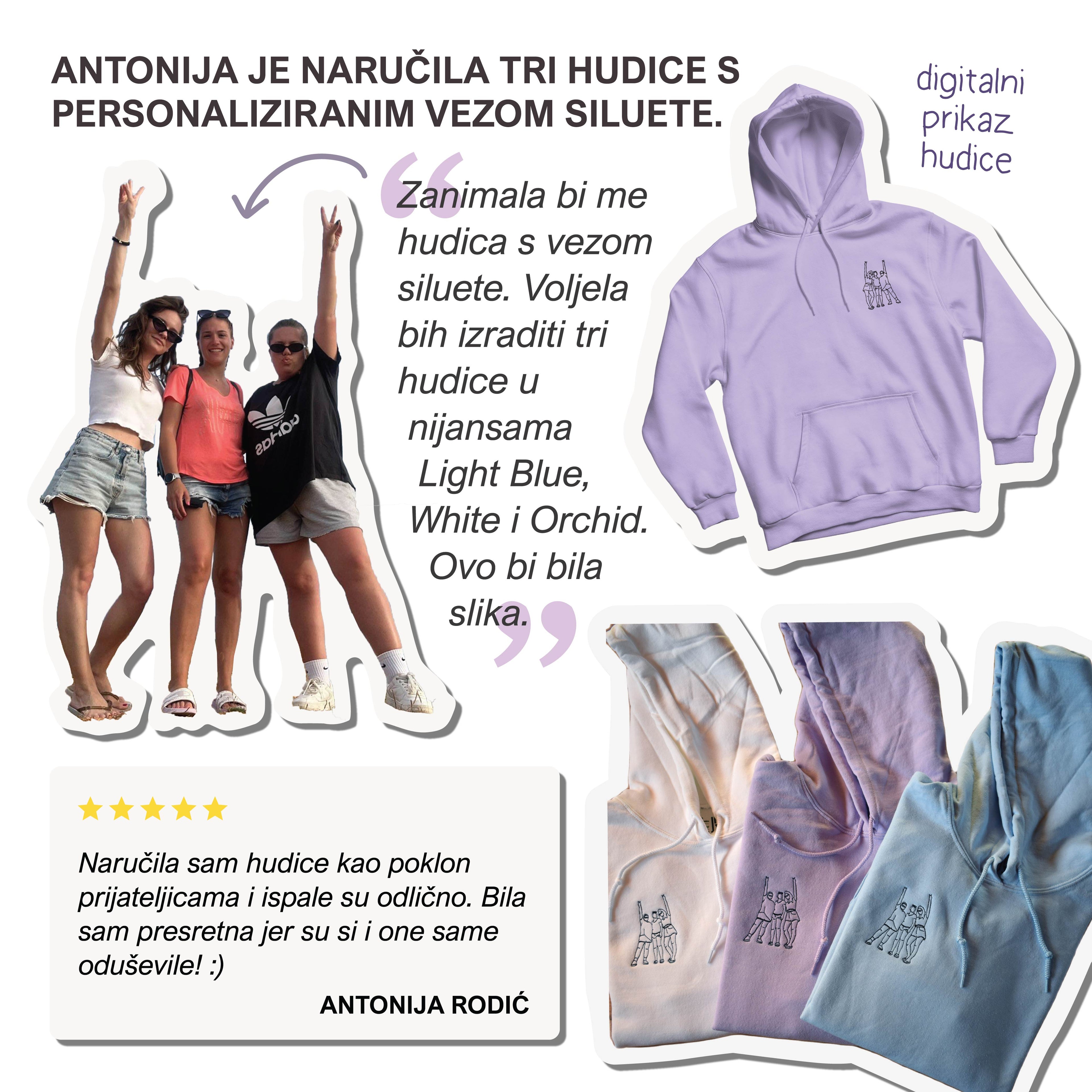 Narudžba tri hudice s vezom siluete prema fotografiji
