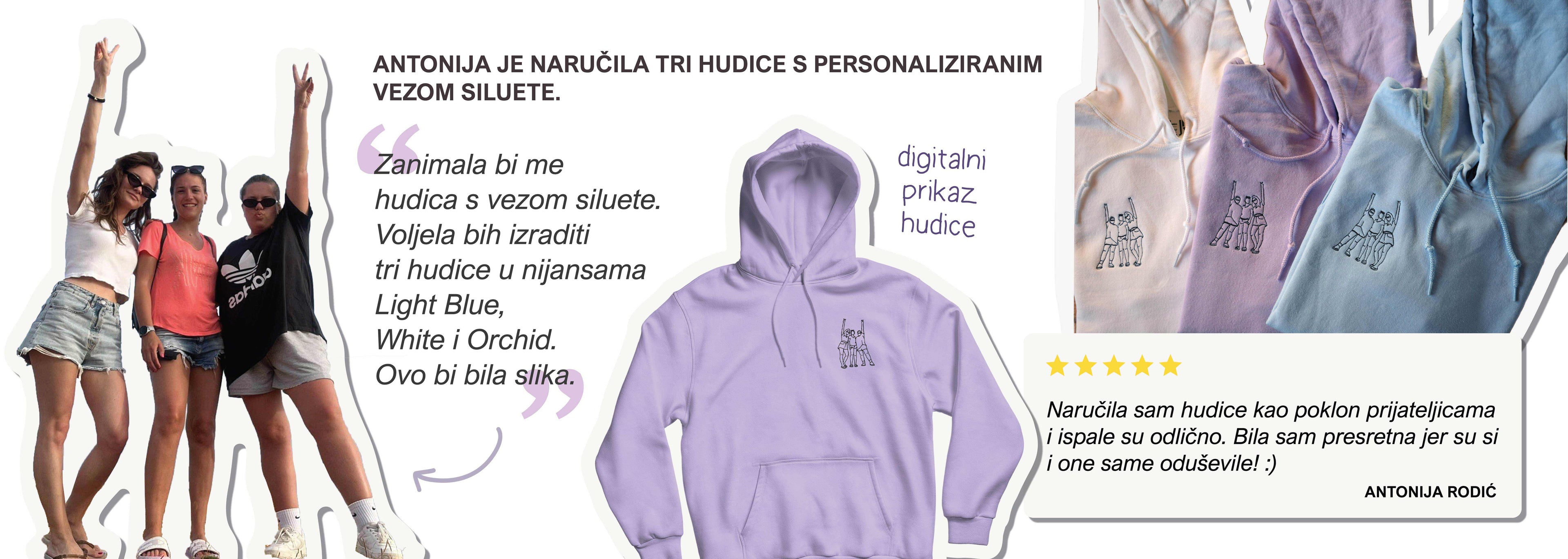 Narudžba tri hudice s vezom siluete prema fotografiji