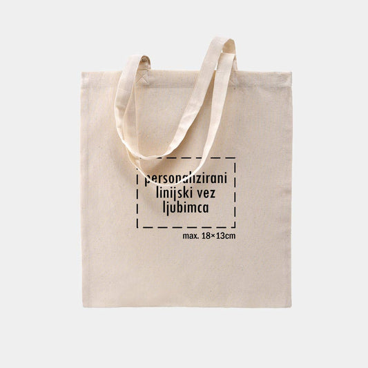 tote bag s linijskim vezom ljubimca, bež