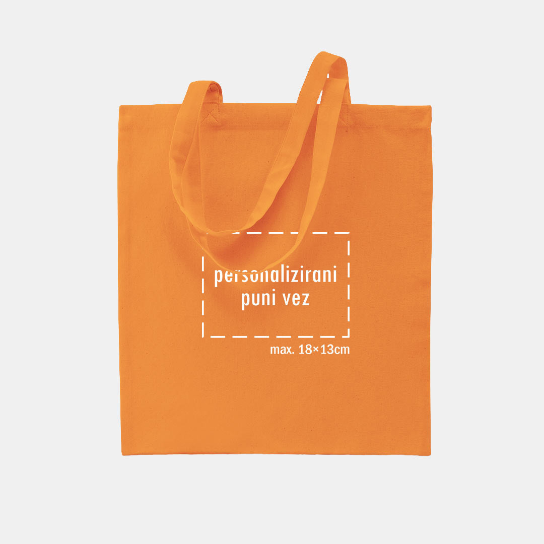 tote bag s personaliziranim punim vezom, narančasti