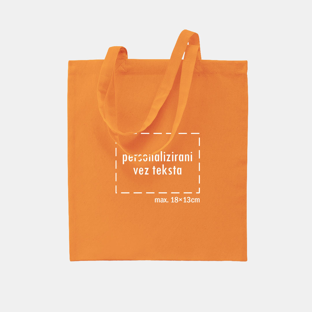tote bag s personaliziranim vezom teksta, narančasti