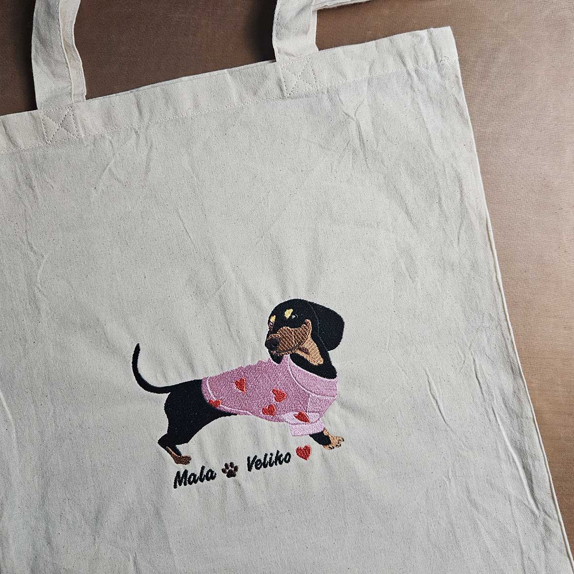 Tote torba s personaliziranim punim vezom ljubimca