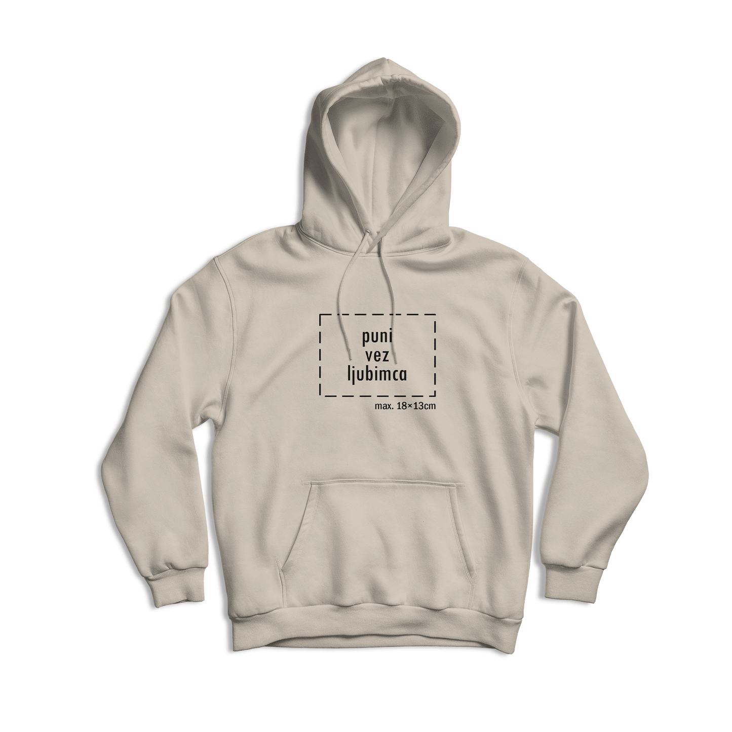 bež hudica s personaliziranim vezom vašeg ljubimca