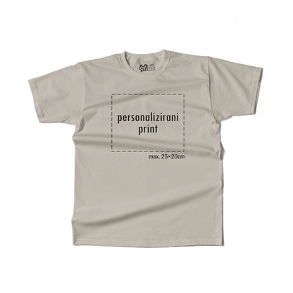 bež majica kratkih rukava s personaliziranim printom fotografije, natpisa ili ilustracije
