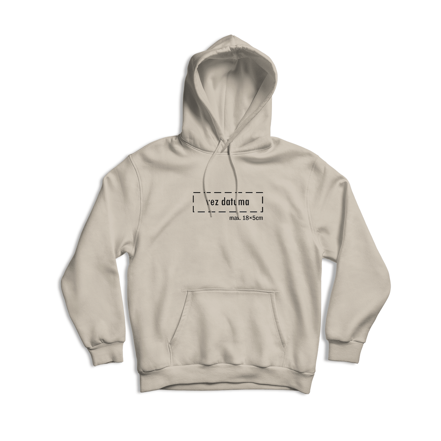 bež hudica s personaliziranim vezom datuma po želji