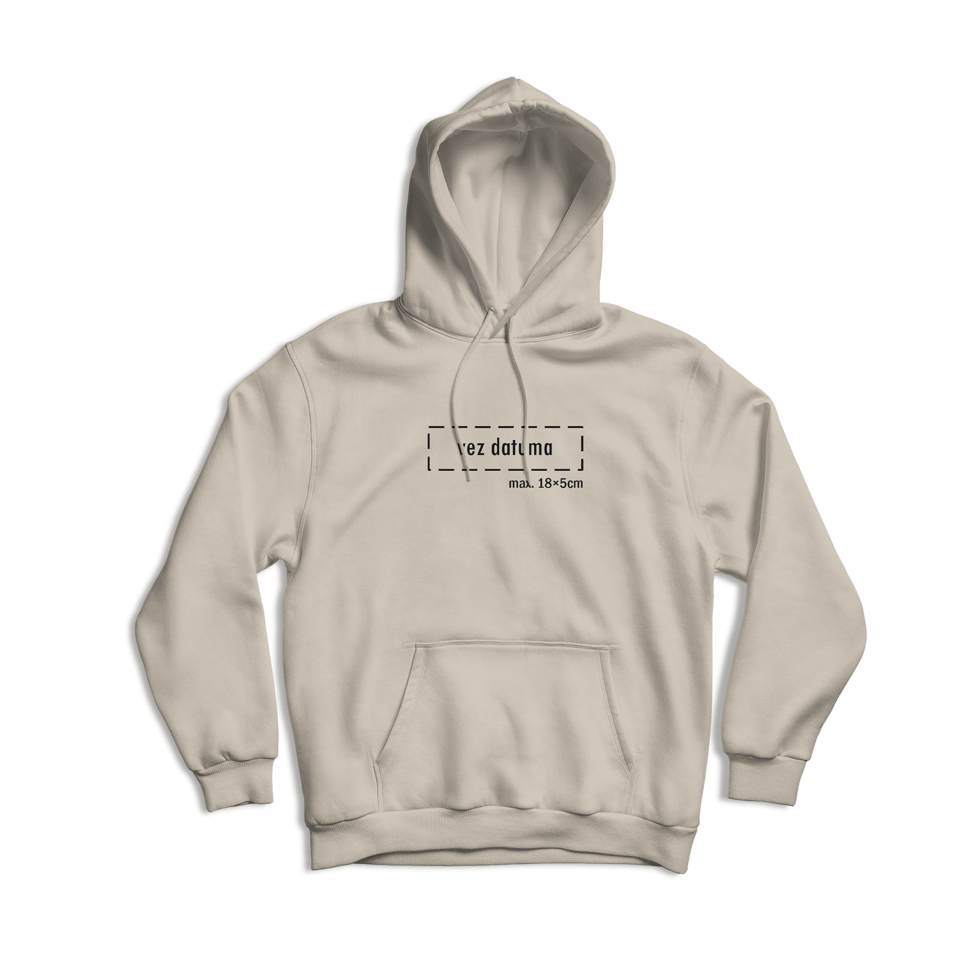 bež hudica s personaliziranim vezom datuma po želji