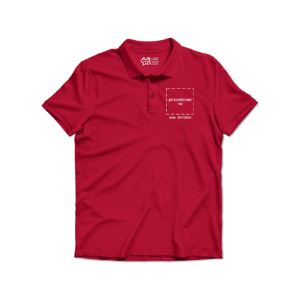 Polo majica kratkih rukava s kragnom, vez motiva ili teksta po želji, crvena