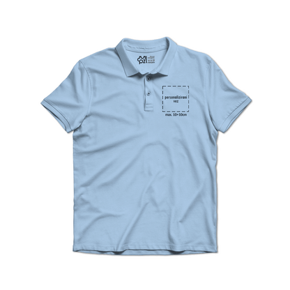 Polo majica kratkih rukava s kragnom, vez motiva ili teksta po želji, svijetlo plava