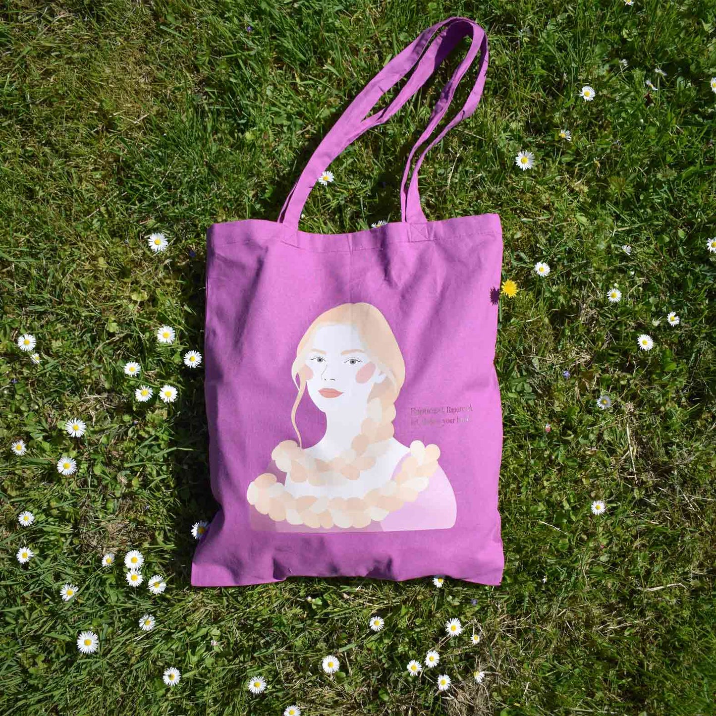 RAPUNZEL tote bag s printom Zlatokose, rozi