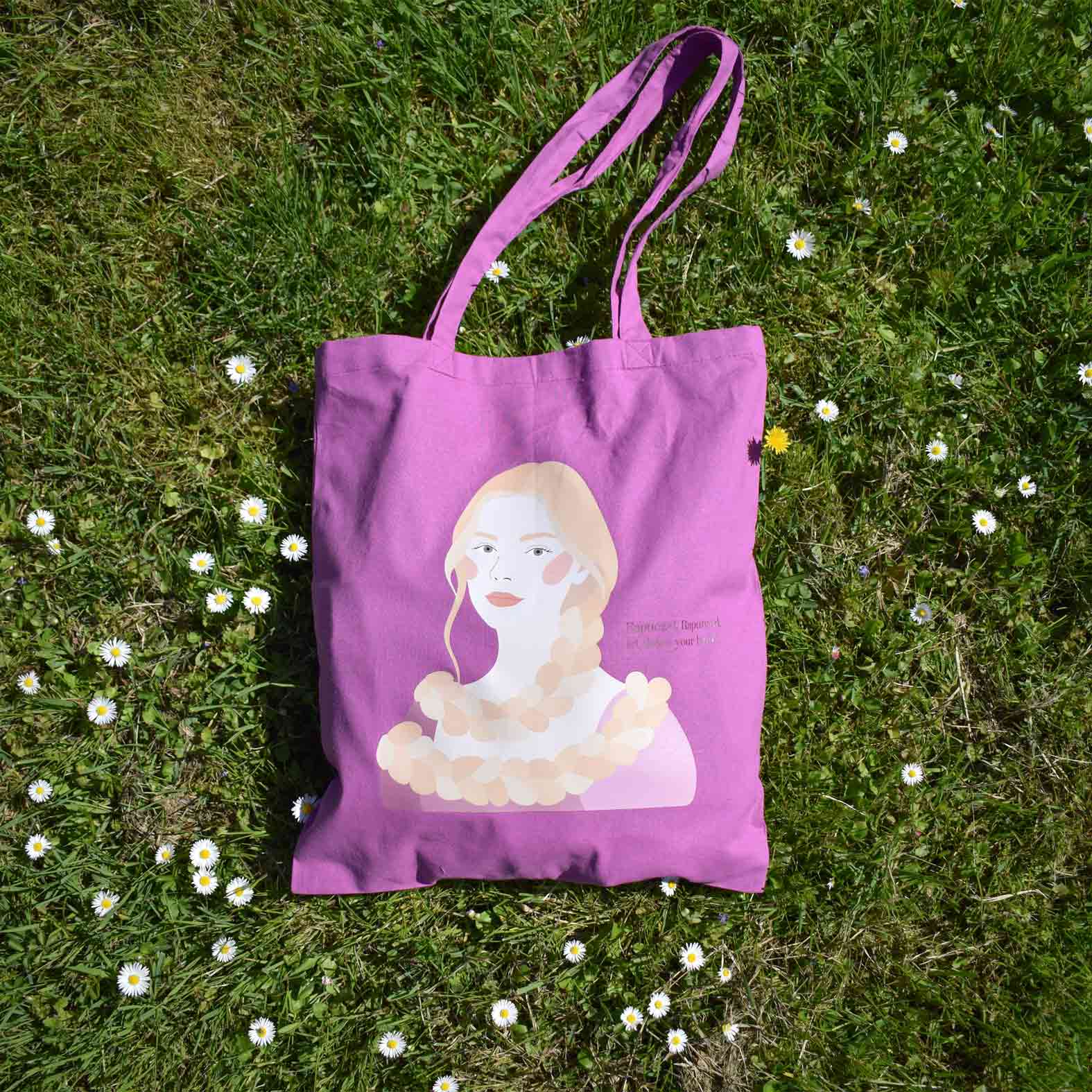RAPUNZEL tote bag s printom Zlatokose, rozi