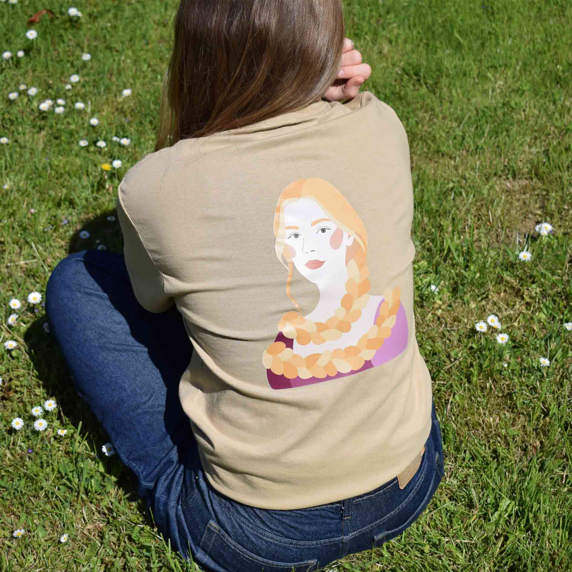 RAPUNZEL kratka majica s printom Zlatokose, bež