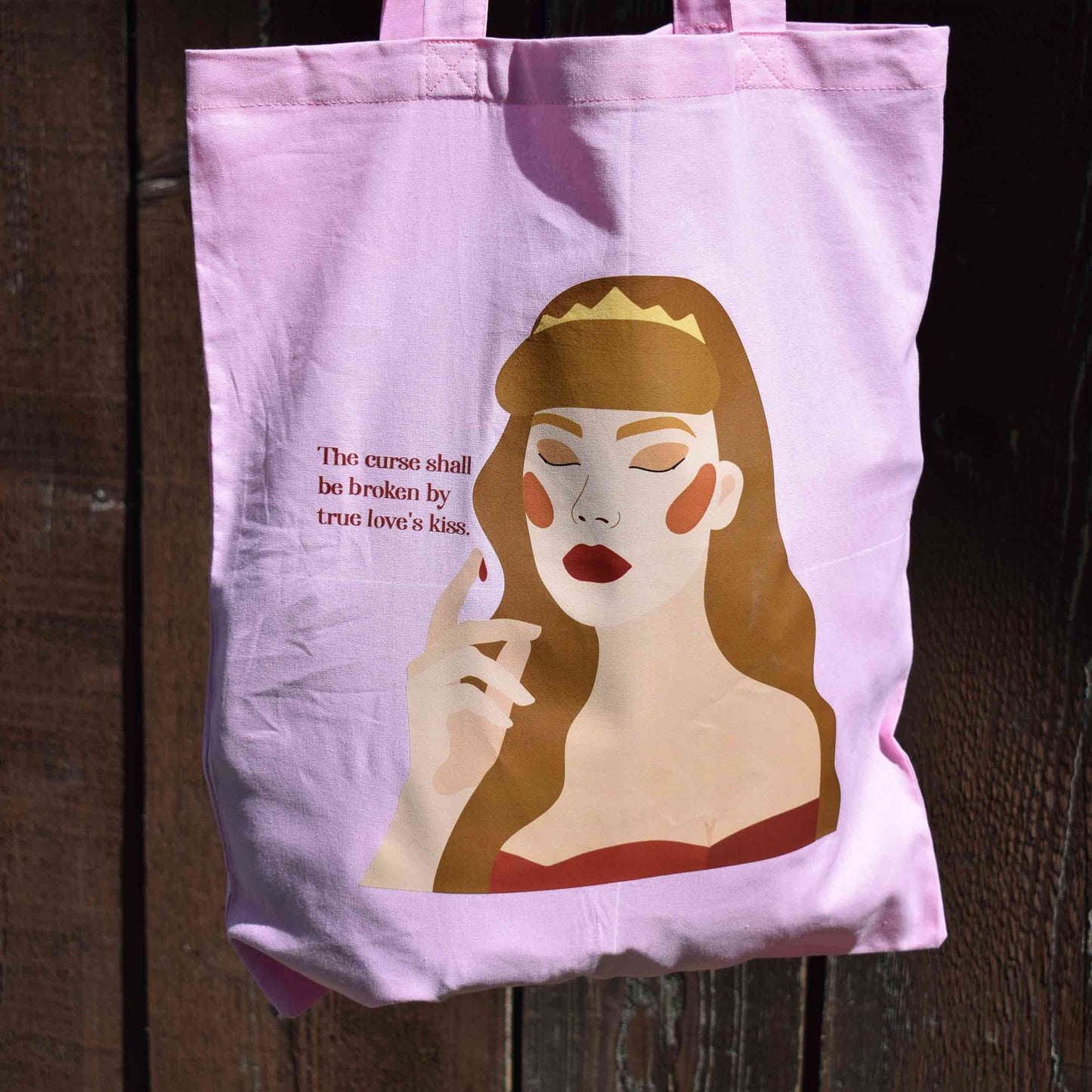 SLEEPING BEAUTY tote bag s printom Trnoružice, svijetlo roza