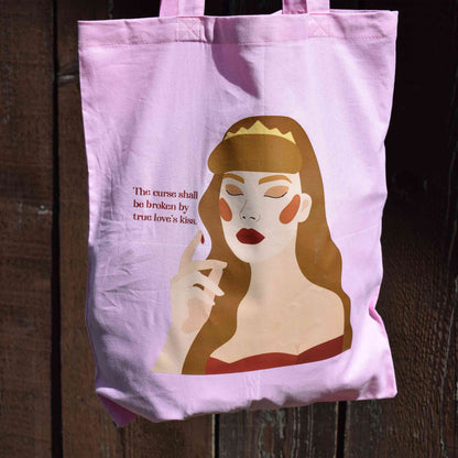 SLEEPING BEAUTY tote bag s printom Trnoružice, svijetlo roza