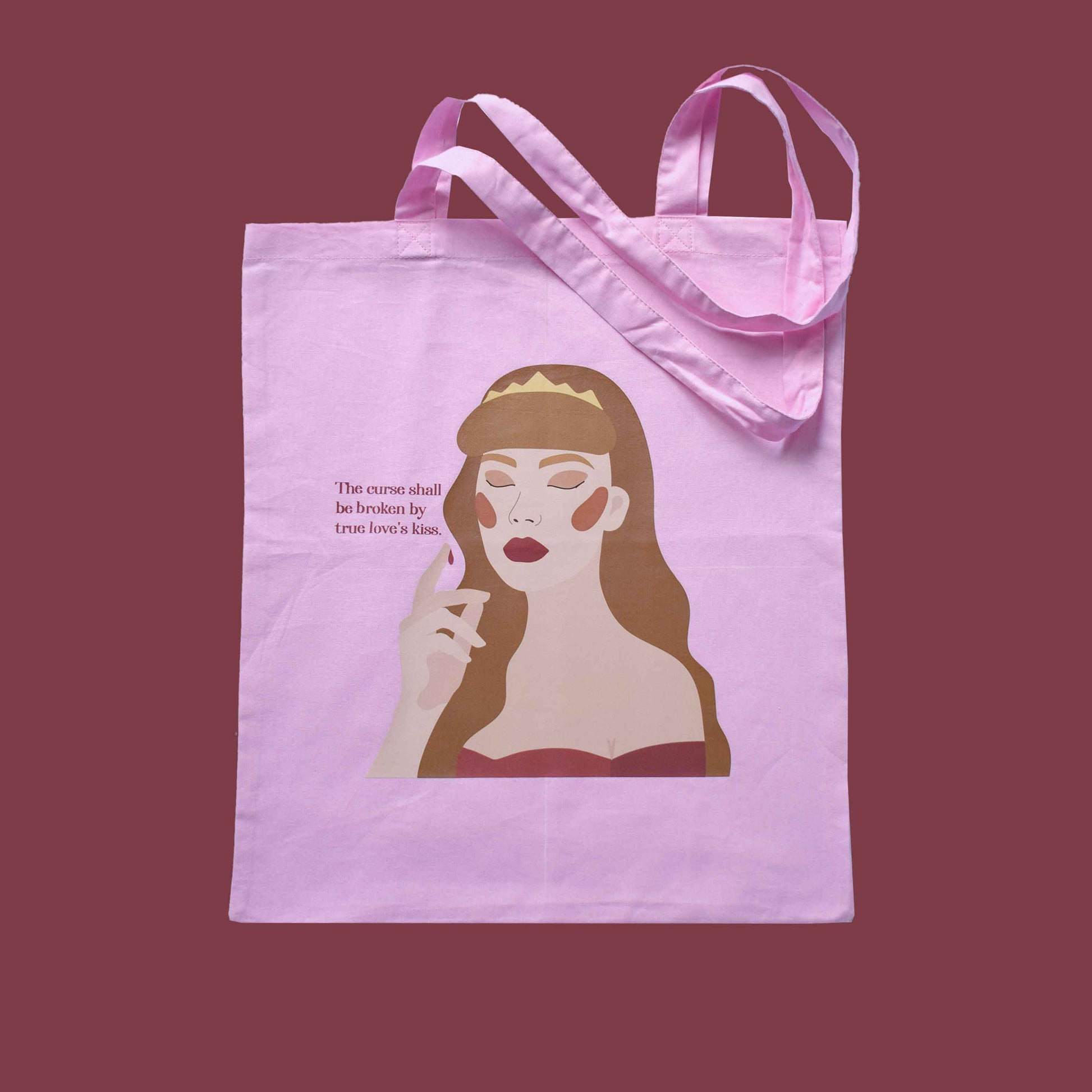 SLEEPING BEAUTY tote bag s printom Trnoružice, svijetlo roza
