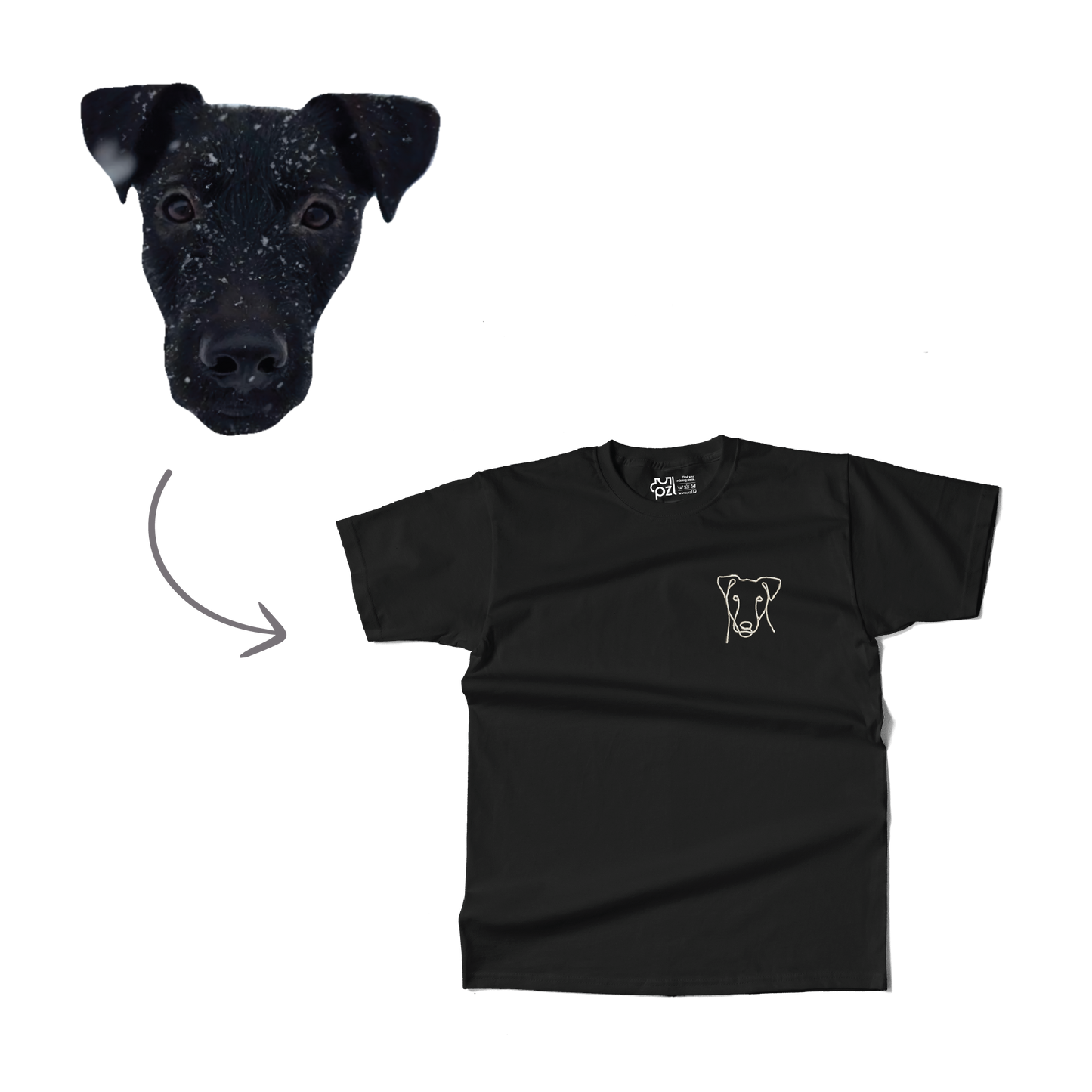 Majica kratkih rukava s personaliziranim vezom siluete ljubimca