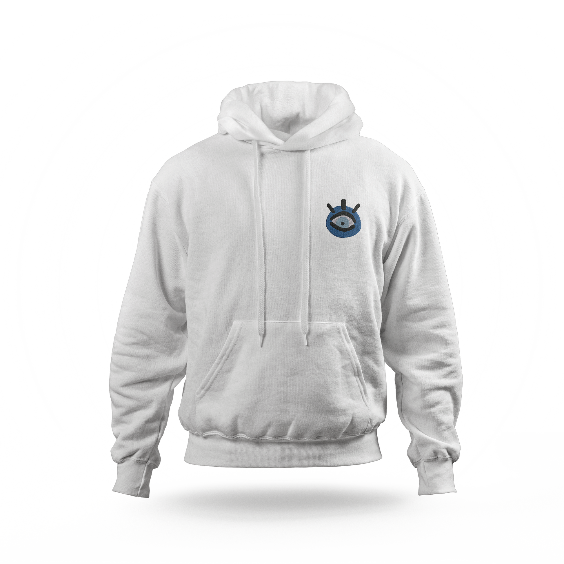 EVIL EYE bijela hudica s vezom motiva