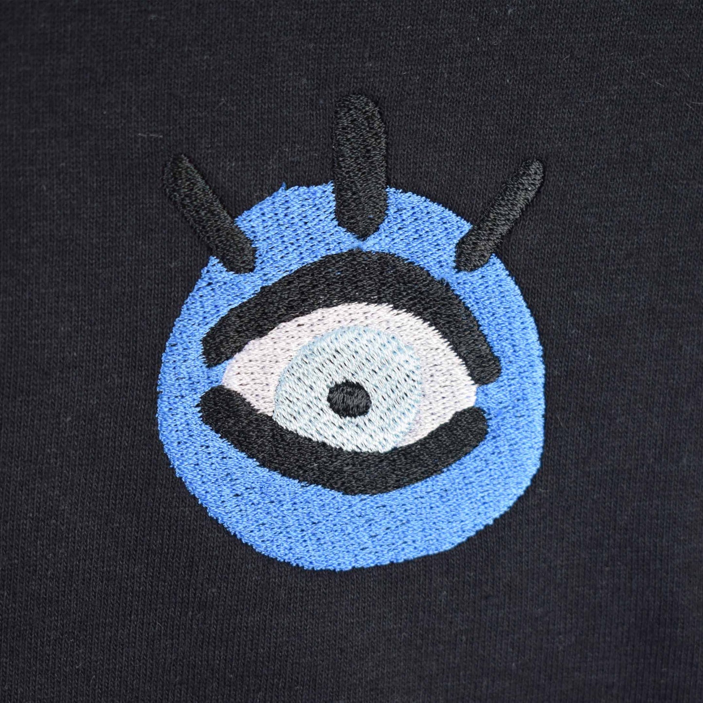 EVIL EYE crna majica kratkih rukava s vezom