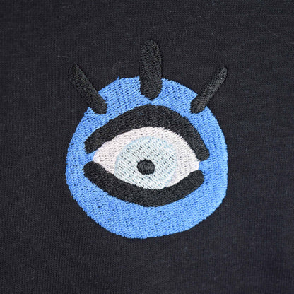 EVIL EYE crna majica kratkih rukava s vezom