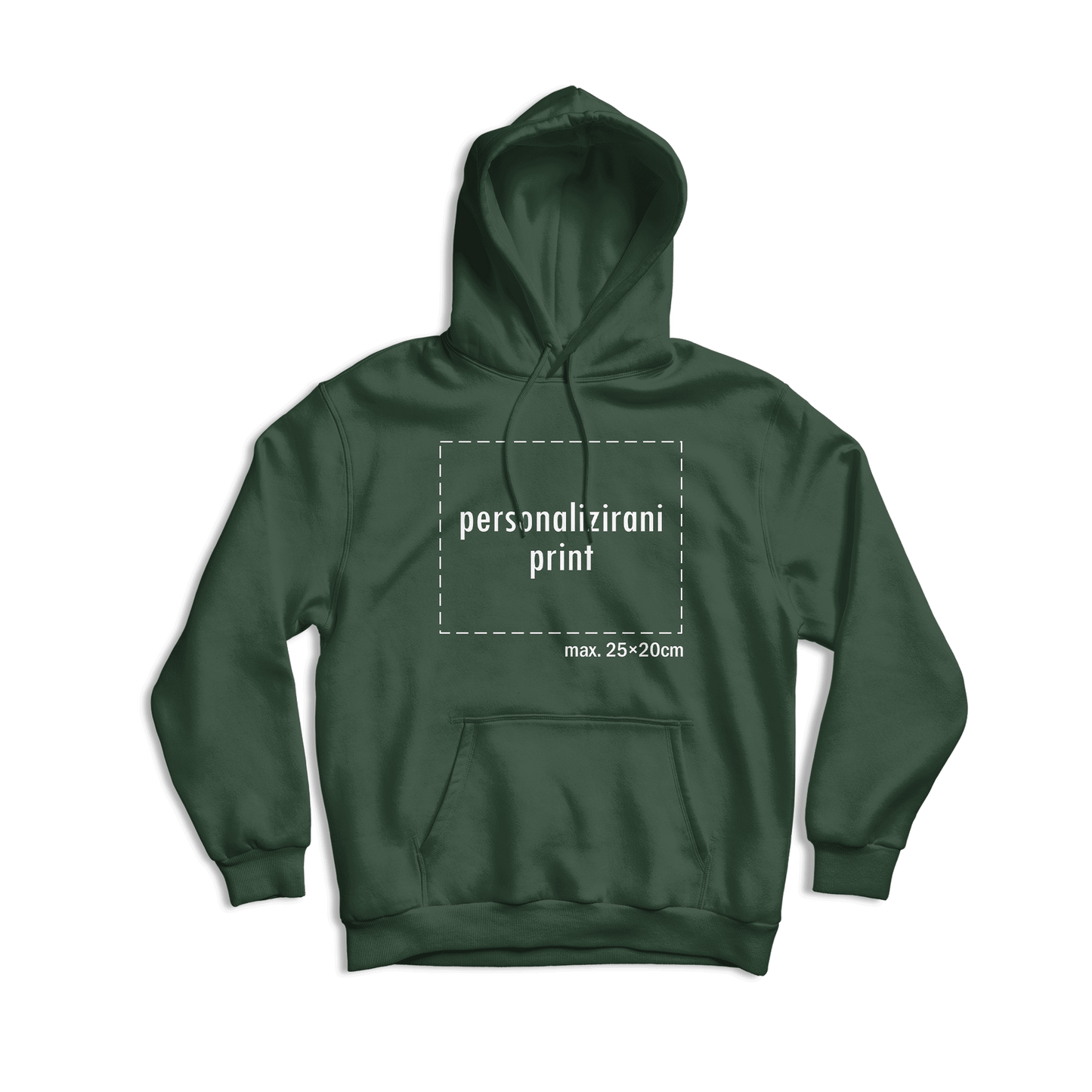 tamno zelena hudica s personaliziranim printom fotografije, natpisa ili ilustracije