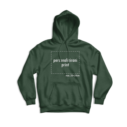 tamno zelena hudica s personaliziranim printom fotografije, natpisa ili ilustracije