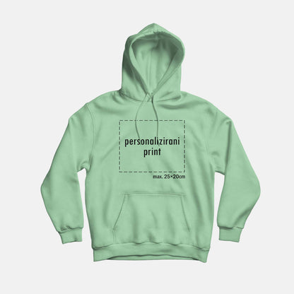 hudica s personaliziranim printom, mint zelena