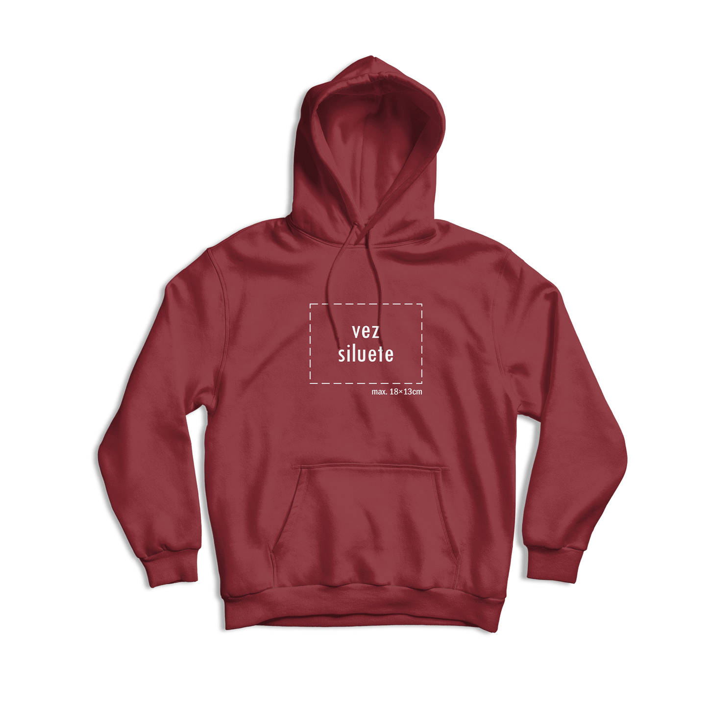 tamno crvena hudica s personaliziranim vezom siluete vaše fotografije