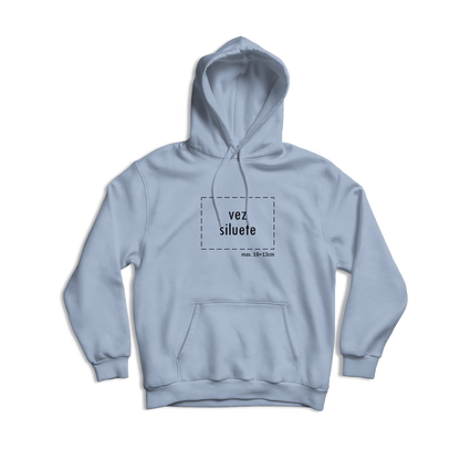 svijetlo plava hudica s personaliziranim vezom siluete vaše fotografije