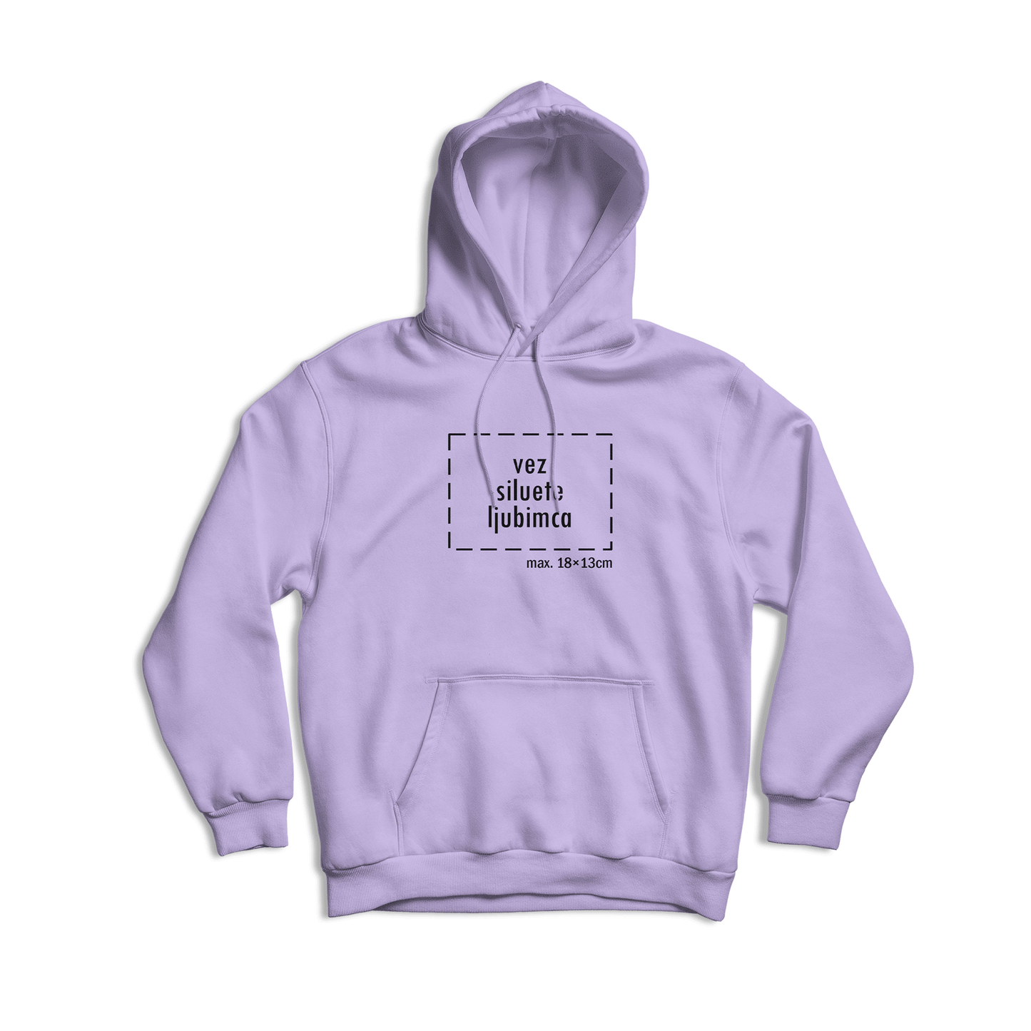 svijetlo ljubičasta hudica s personaliziranim vezom siluete vašeg ljubimca