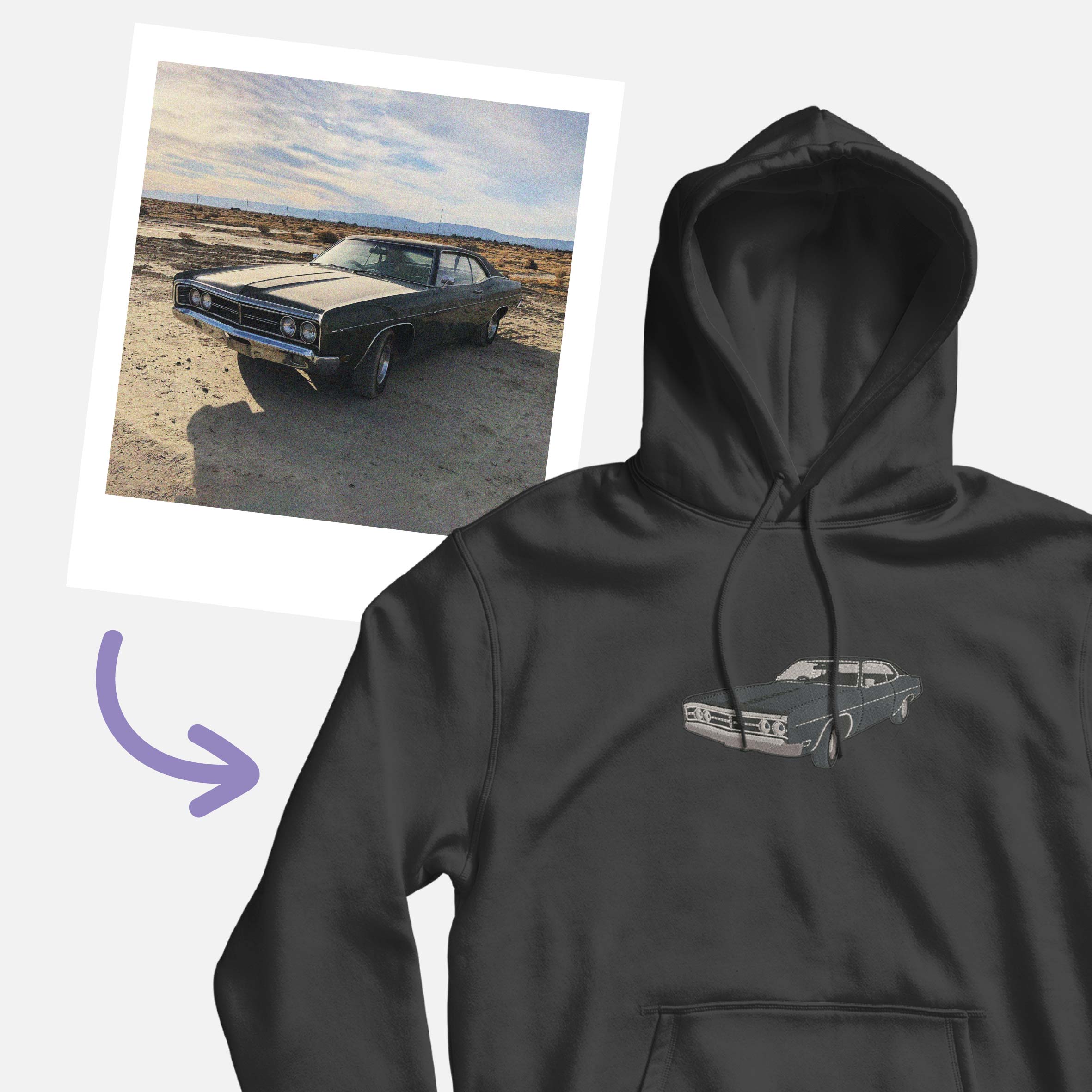Hudica s personaliziranim punim vezom automobila