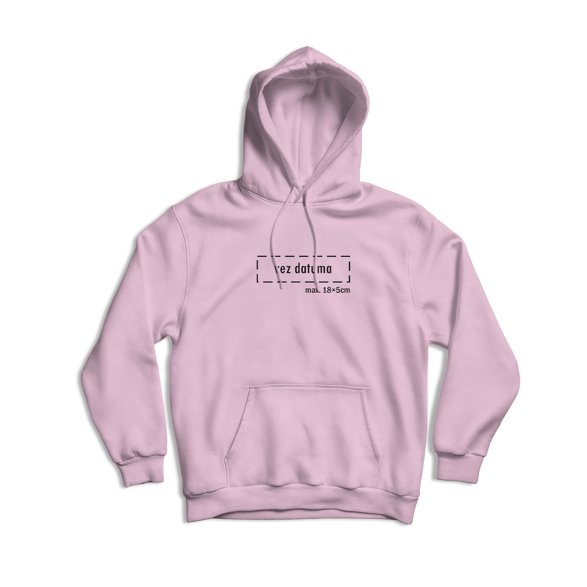 svijetlo roza hudica s personaliziranim vezom datuma po želji