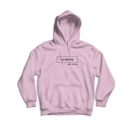 svijetlo roza hudica s personaliziranim vezom datuma po želji