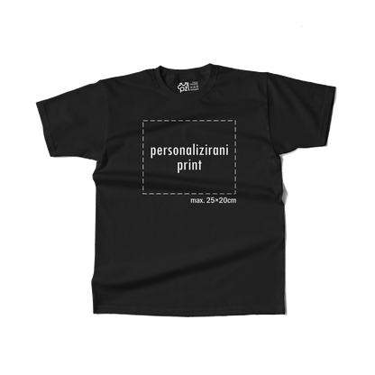 crna majica kratkih rukava s personaliziranim printom fotografije, natpisa ili ilustracije