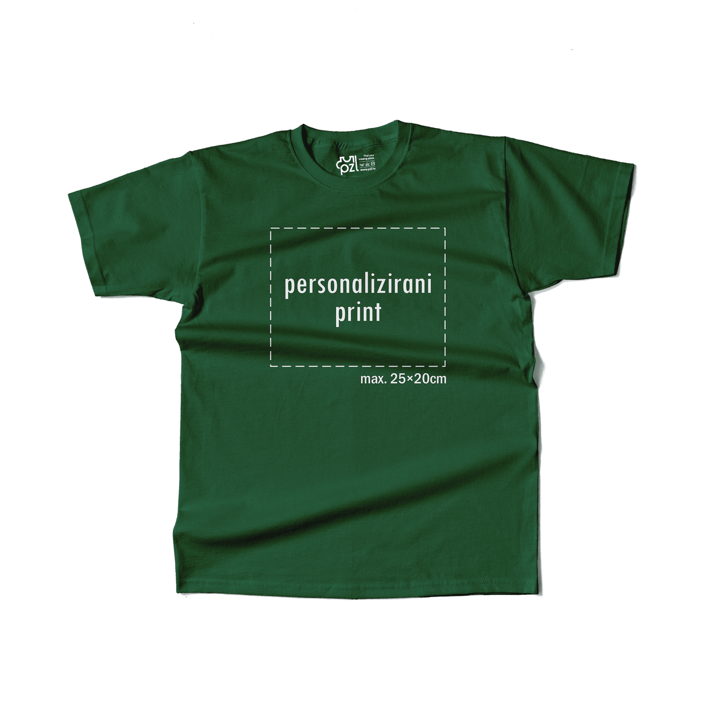 tamno zelena majica kratkih rukava s personaliziranim printom fotografije, natpisa ili ilustracije