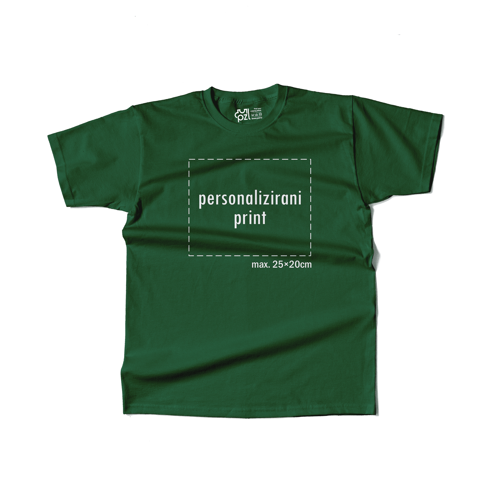 tamno zelena majica kratkih rukava s personaliziranim printom fotografije, natpisa ili ilustracije