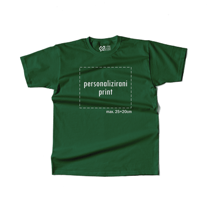 tamno zelena majica kratkih rukava s personaliziranim printom fotografije, natpisa ili ilustracije