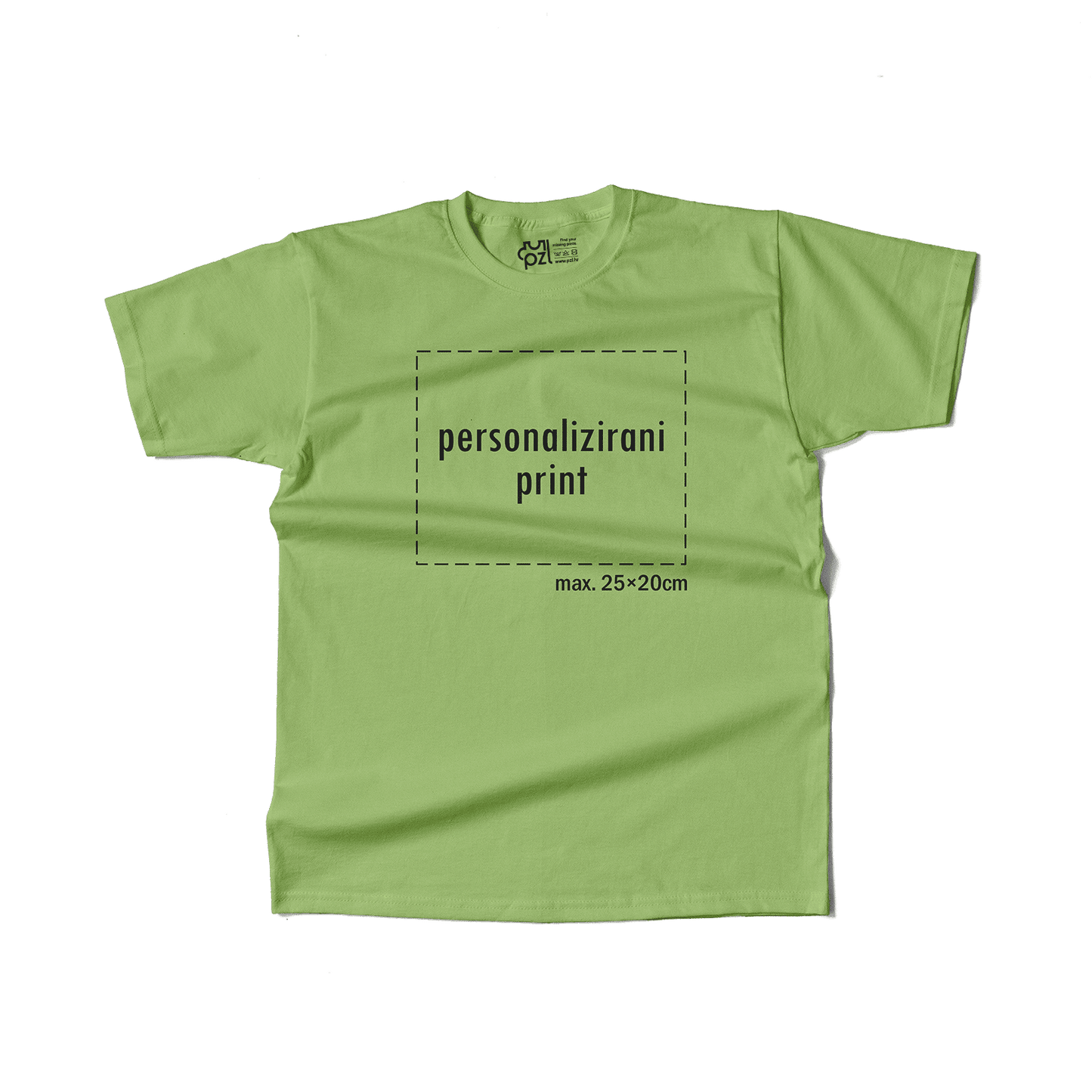 svijetlo zelena majica kratkih rukava s personaliziranim printom fotografije, natpisa ili ilustracije