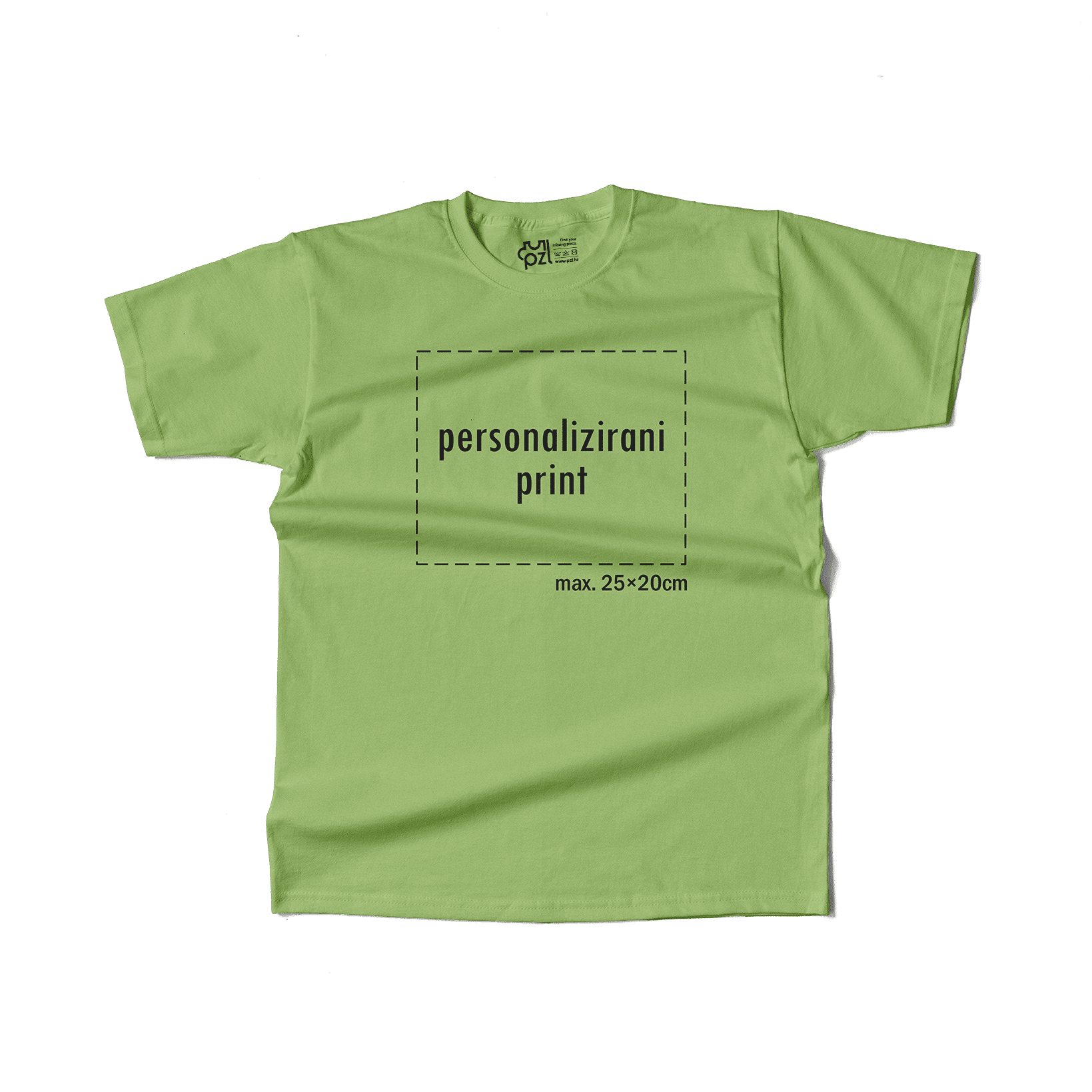 svijetlo zelena majica kratkih rukava s personaliziranim printom fotografije, natpisa ili ilustracije