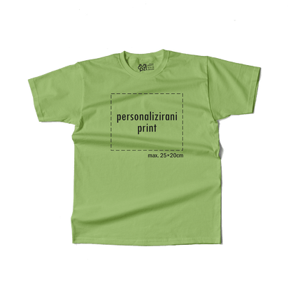 svijetlo zelena majica kratkih rukava s personaliziranim printom fotografije, natpisa ili ilustracije