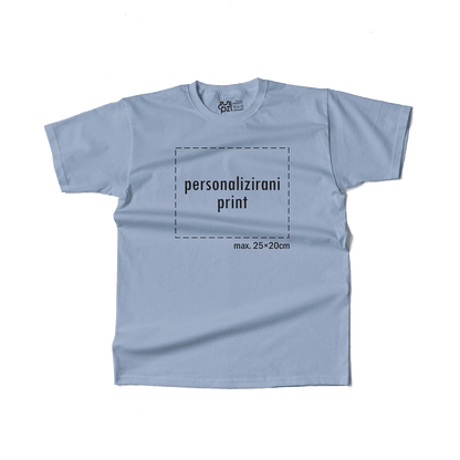 svijetlo plava majica kratkih rukava s personaliziranim printom fotografije, natpisa ili ilustracije