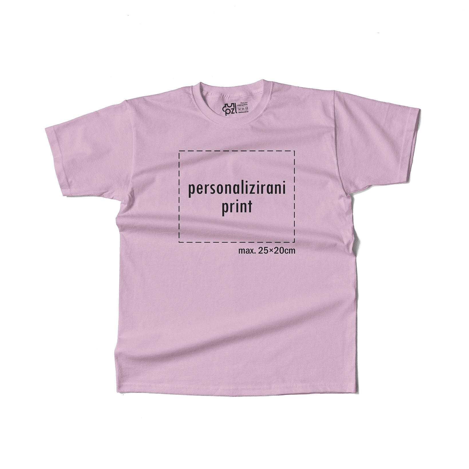 svijetlo roza majica kratkih rukava s personaliziranim printom fotografije, natpisa ili ilustracije