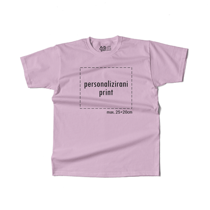 svijetlo roza majica kratkih rukava s personaliziranim printom fotografije, natpisa ili ilustracije