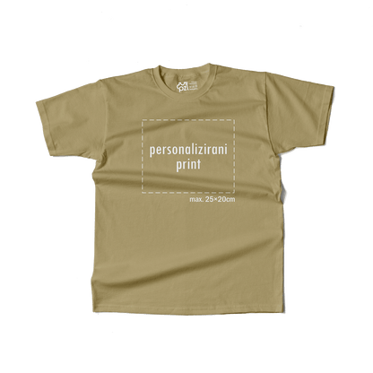 bež majica kratkih rukava s personaliziranim printom fotografije, natpisa ili ilustracije