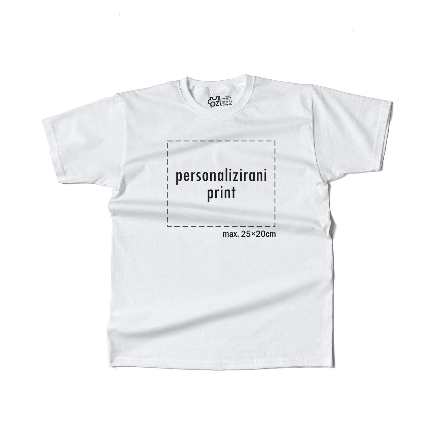 bijela majica kratkih rukava s personaliziranim printom fotografije, natpisa ili ilustracije