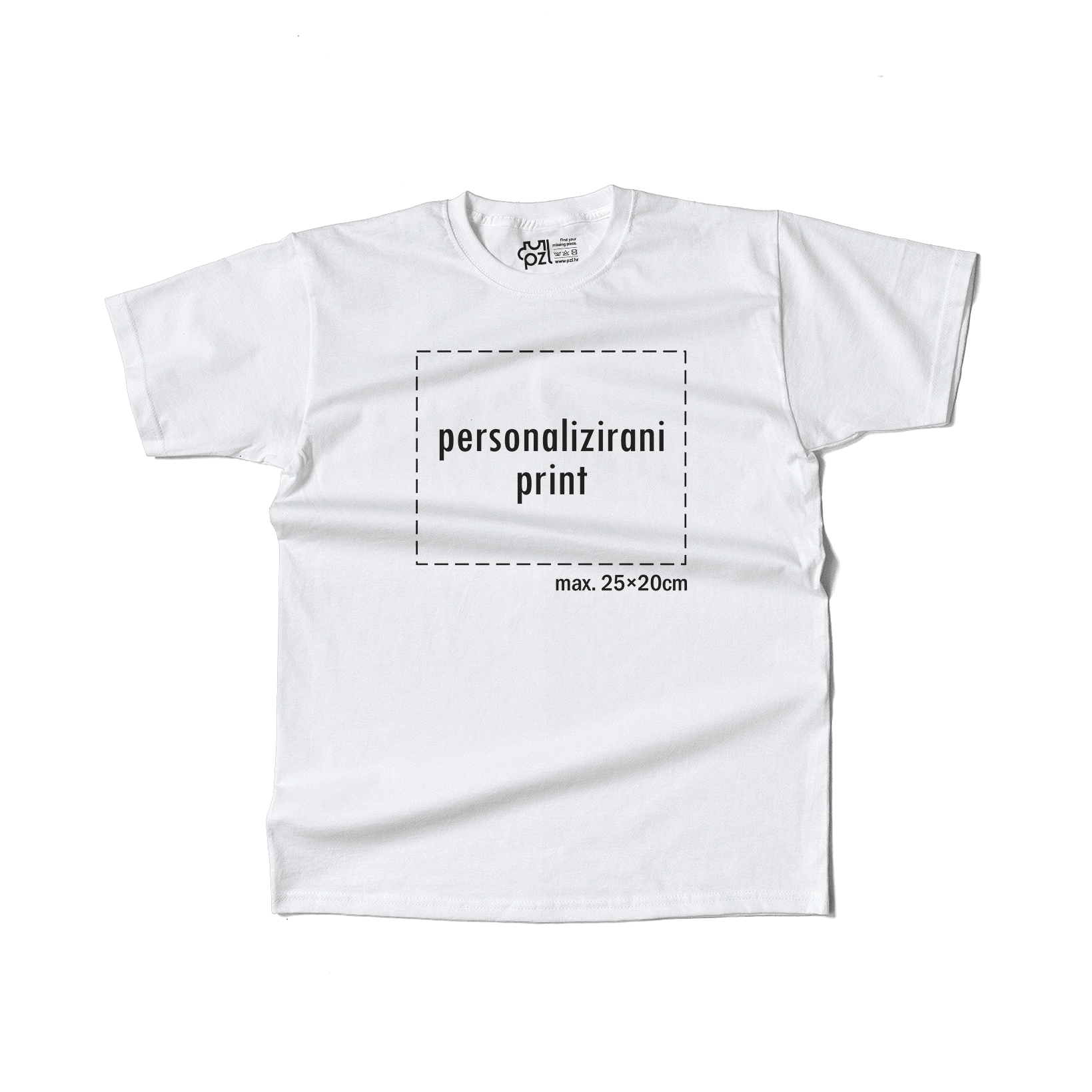 bijela majica kratkih rukava s personaliziranim printom fotografije, natpisa ili ilustracije