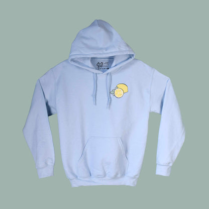 svijetlo plava hudica s vezom limuna