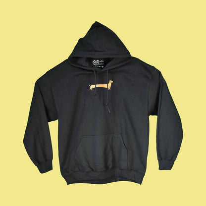 crna hudica s vezom jazavčara