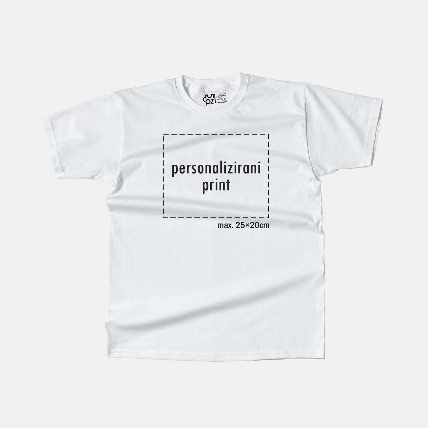 kratka majica s personaliziranim printom, bijela