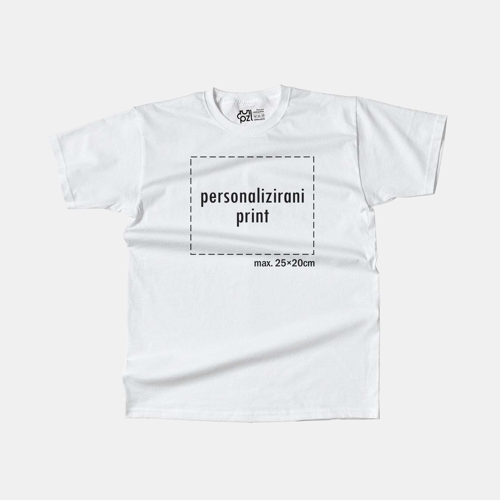 kratka majica s personaliziranim printom, bijela