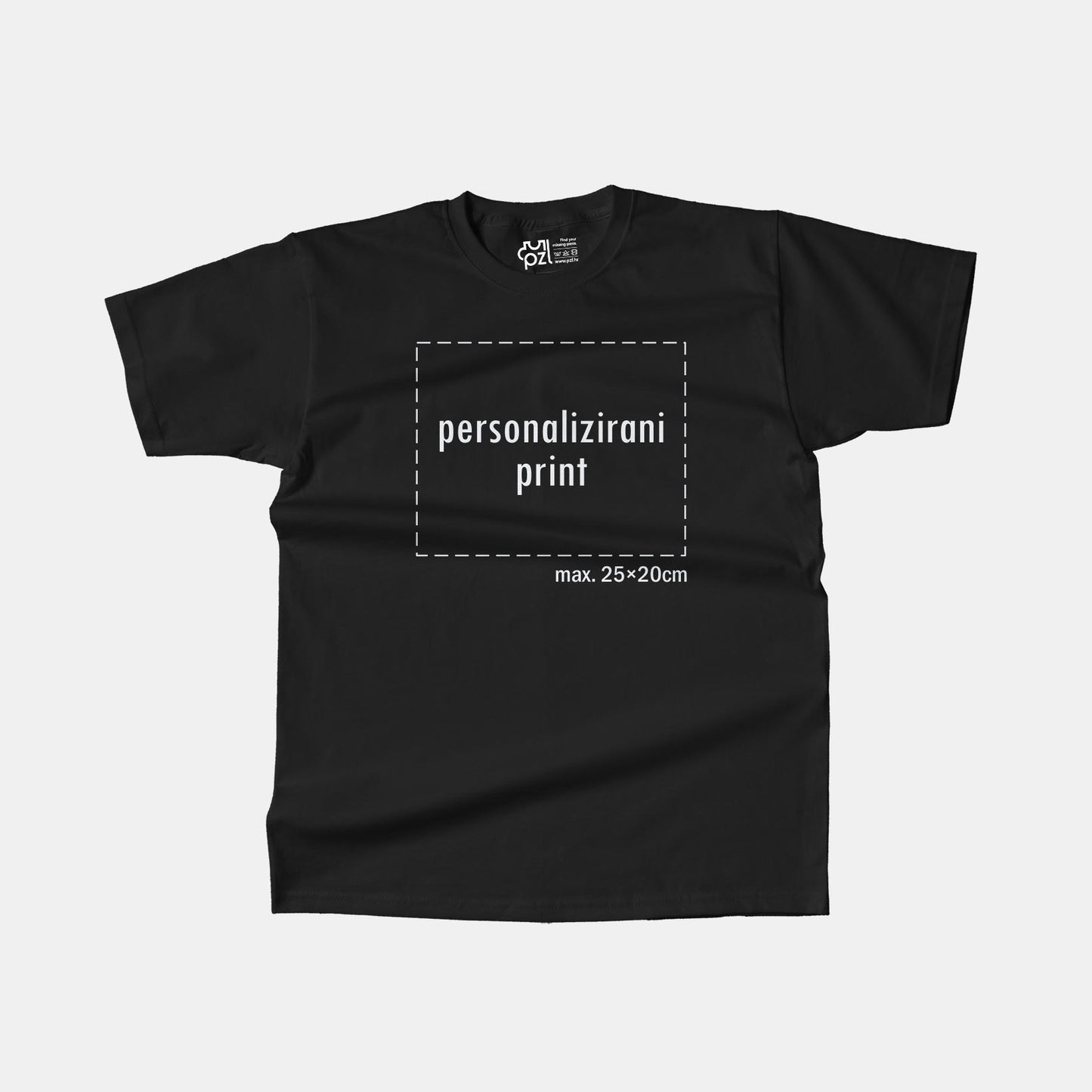 kratka majica s personaliziranim printom, crna